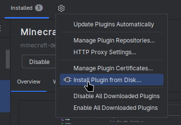 IDEA Plugin von Datenträger installieren